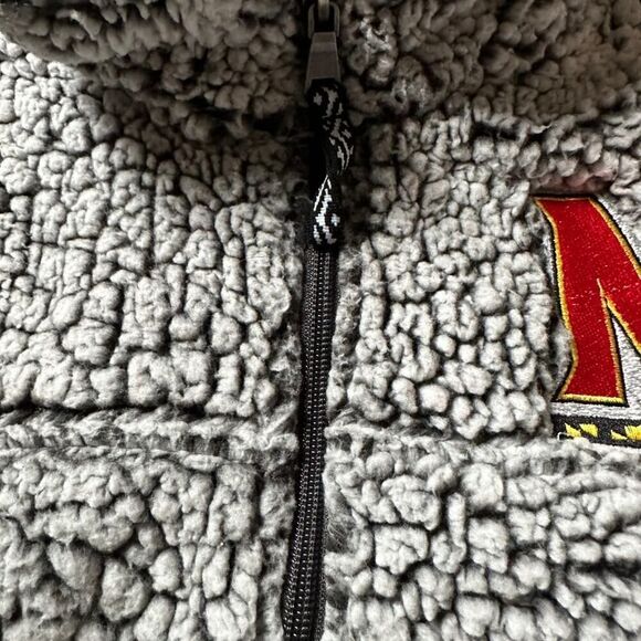 University of Maryland gray sherpa Boxercraft 1/4 zip L NWOT - Picture 3 of 10